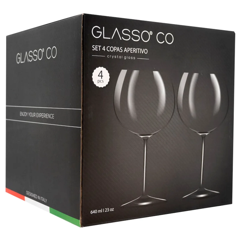 SET 4 COPAS GLASSO APERITIVO VIDRIO TRANSPARENTE - 3