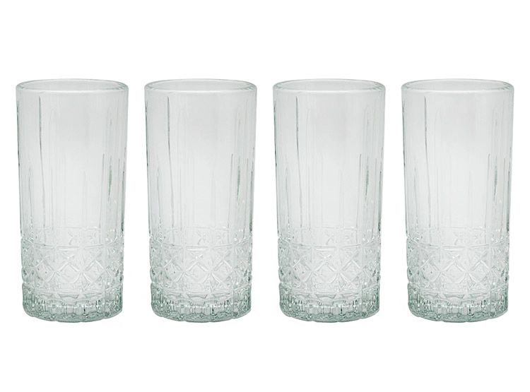 SET 4 VASOS GLASSO VINTAGE MIX DRINKS VIDRIO TRANSPARENTE - 1