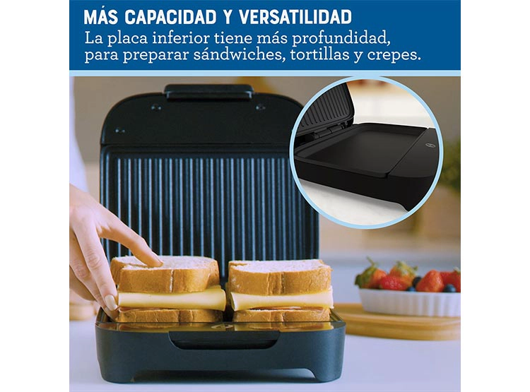SANDWICHERA OSTER 2 REBANADAS CKSTSM400 COMPACTA PLATOS HONDOS - 7