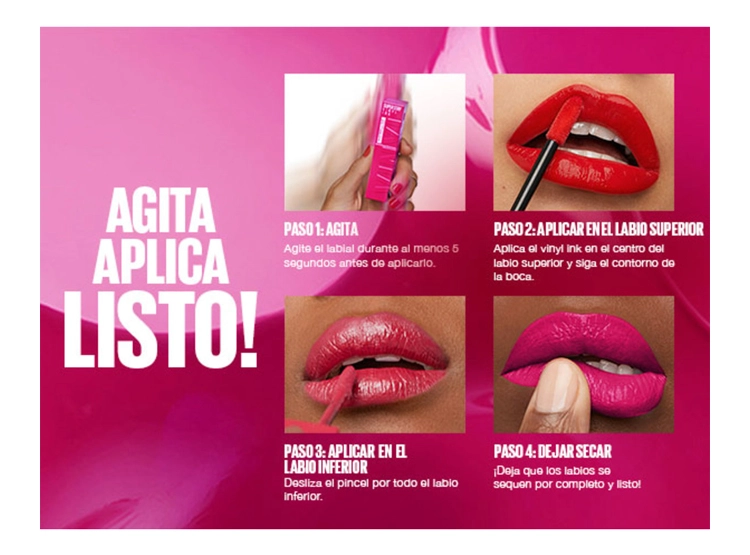 LABIAL MAYBELLINE SUPER STAY VINYL INK PINK MASHUP 4.2 ML - 6