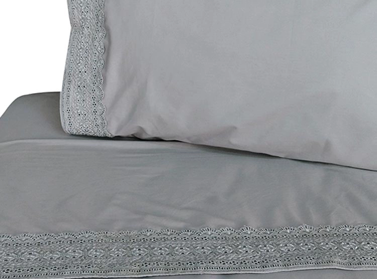 JUEGO DE SABANAS ILLUSIONS BRODERIE GRIS 180H 1 PL - 2