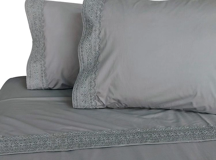 JUEGO DE SABANAS ILLUSIONS BRODERIE GRIS 180H 2 PL - 2