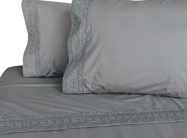 JUEGO DE SABANAS ILLUSIONS BRODERIE GRIS 180H KING - 2