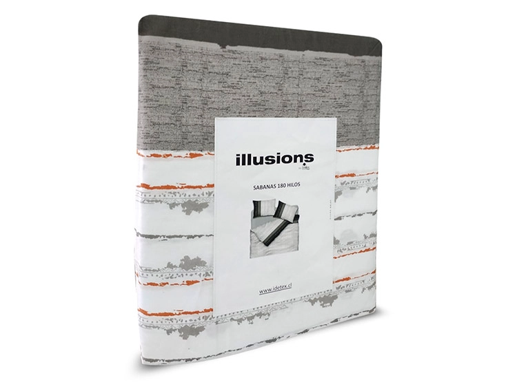 JUEGO DE SÁBANAS ILLUSIONS GOLET KING 180 HILOS GRIS ESTAMPADO - 2