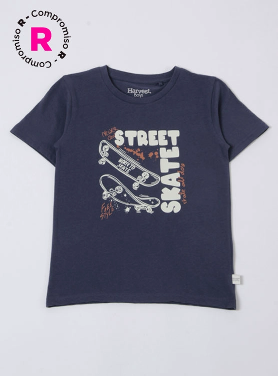 POLERA MANGA CORTA ALGODÓN NIÑO HARVEST