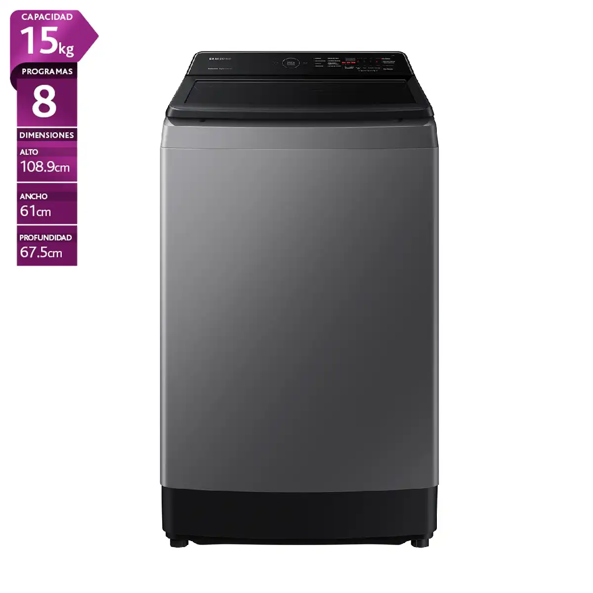 LAVADORA CARGA SUPERIOR SAMSUNG WA15CG5441BD 15KG GRAFITO - 1