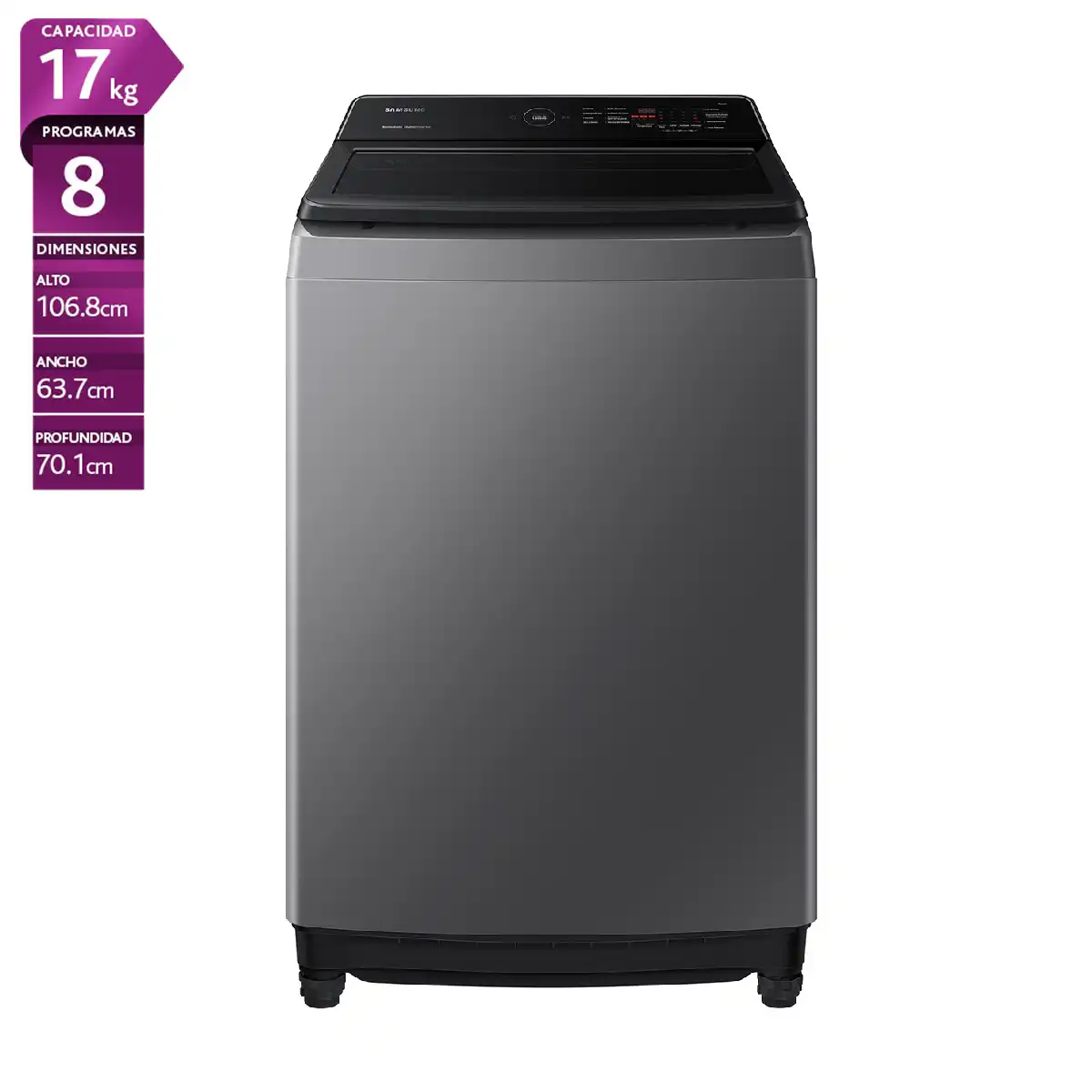 LAVADORA CARGA SUPERIOR SAMSUNG WA17CG6441BD 17KG GRAFITO - 1