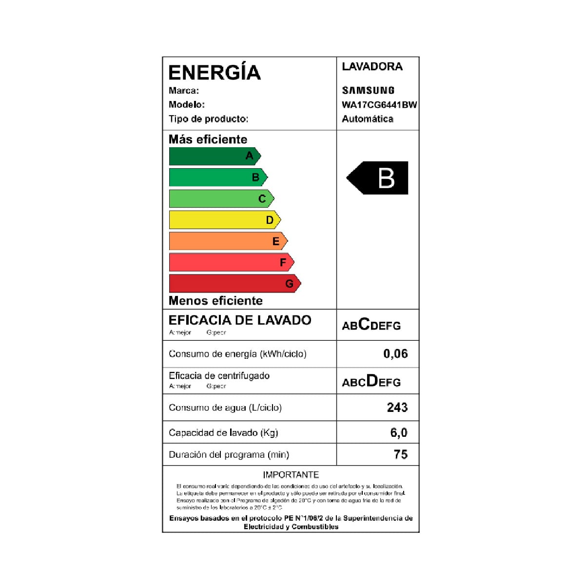 LAVADORA SAMSUNG 17 KG CARGA SUPERIOR WA17CG6441BWZS - 9