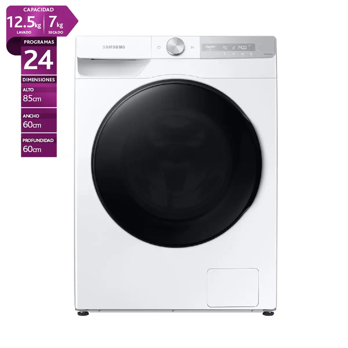 LAVADORA SECADORA SAMSUNG 12 KG 7 KG WD12T704DBH/ZS - 1