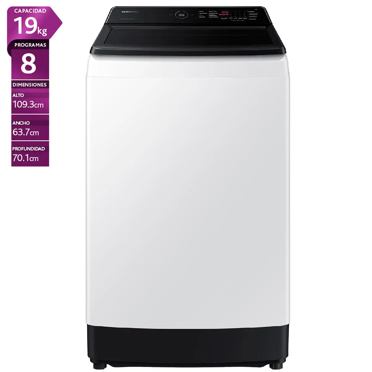 LAVADORA CARGA SUPERIOR SAMSUNG WA19CG6441BW 19KG BLANCO - 1