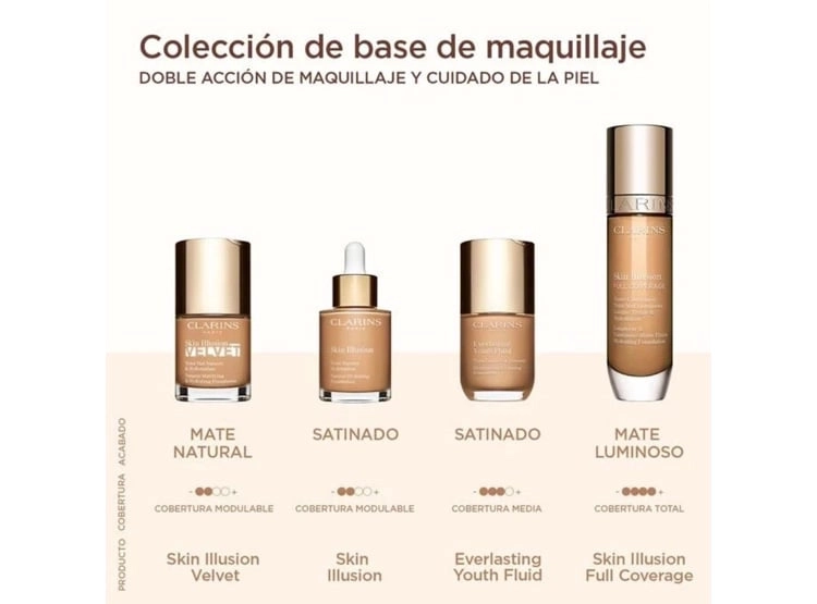 BASE DE MAQUILLAJE CLARINS 30 ML SKIN ILLUSION FULL COVERAGE - 8