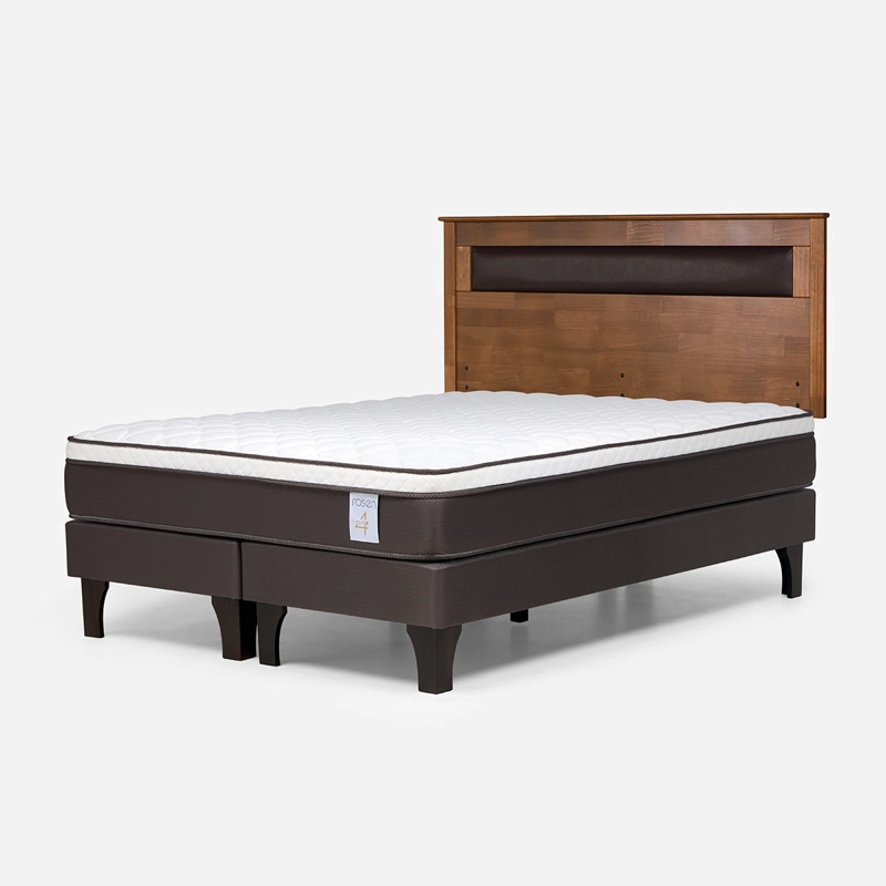 CAMA EUROPEA 2 PLAZAS NEW STYLE 4 PLUS BASE DIVIDIDA + RESPALDO FERRARA ROSEN - 2