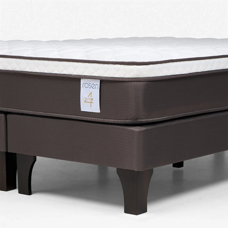 CAMA EUROPEA 2 PLAZAS NEW STYLE 4 PLUS BASE DIVIDIDA + RESPALDO FERRARA ROSEN - 5