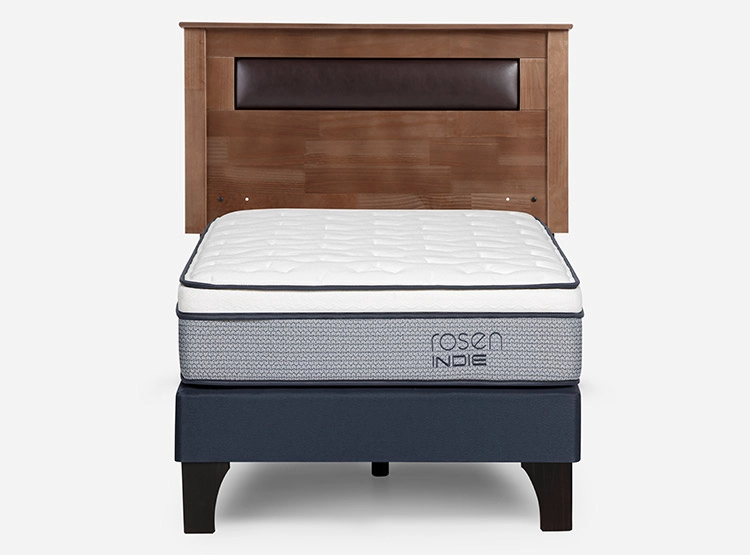 JUEGO DE DORMITORIO ROSEN CAMA EUROPEA INDIE 1 PLAZA AZUL + RESPALDO FERRARA