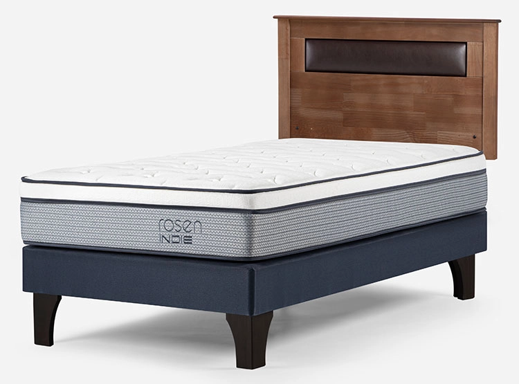 JUEGO DE DORMITORIO ROSEN CAMA EUROPEA INDIE 1 PLAZA AZUL + RESPALDO FERRARA - 2
