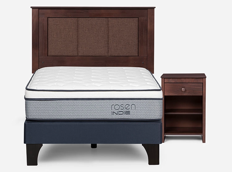 JUEGO DE DORMITORIO ROSEN CAMA EUROPEA INDIE 1.5 PLAZAS AZUL + SET RACHEL - 1