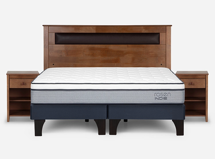 JUEGO DE DORMITORIO ROSEN CAMA EUROPEA INDIE BD 2 PLAZAS AZUL + SET FERRARA - 1