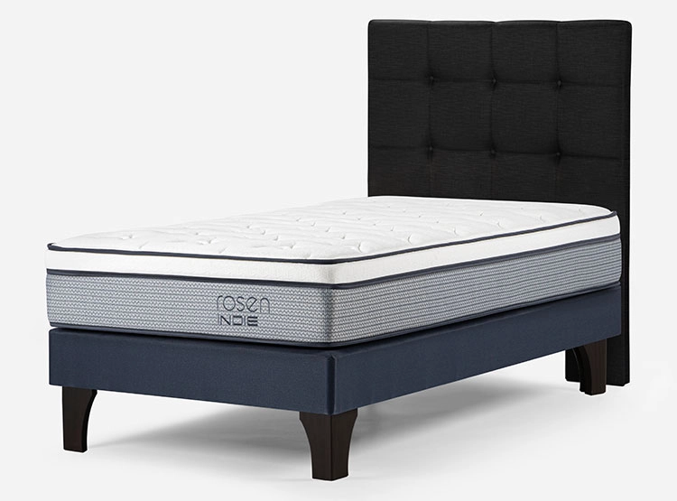 JUEGO DE DORMITORIO ROSEN CAMA EUROPEA INDIE 1 PLAZA GRIS + RESPALDO ISSEY GRAFITO - 2