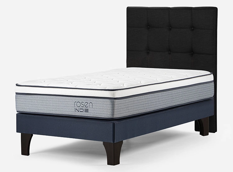 JUEGO DE DORMITORIO ROSEN CAMA EUROPEA INDIE 1.5 PLAZAS GRIS + RESPALDO ISSEY GRAFITO - 2