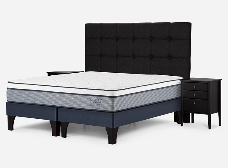 JUEGO DE DORMITORIO ROSEN CAMA EUROPEA INDIE KING AZUL + SET ISSEY GRIS - 2