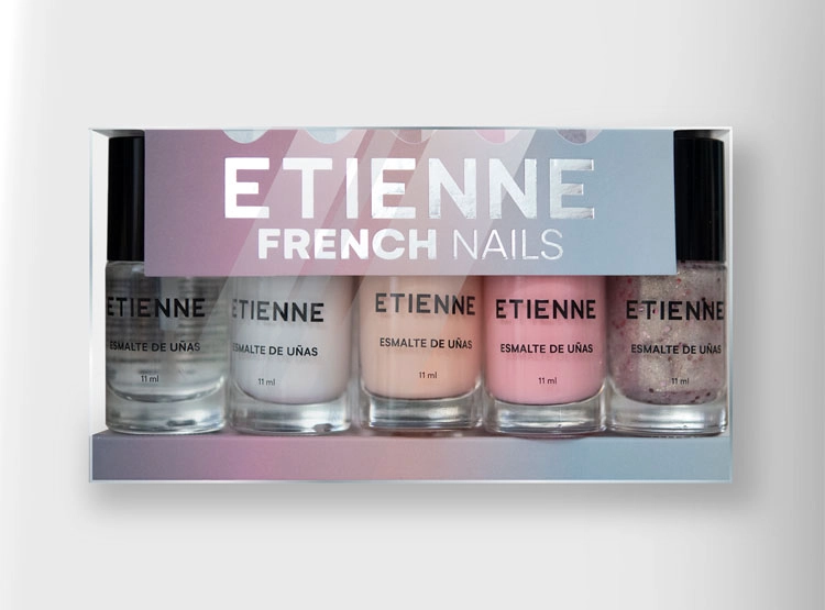 SET 5 ESMALTES DE UÑAS ETIENNE FRENCH NAILS 11 ML - 1