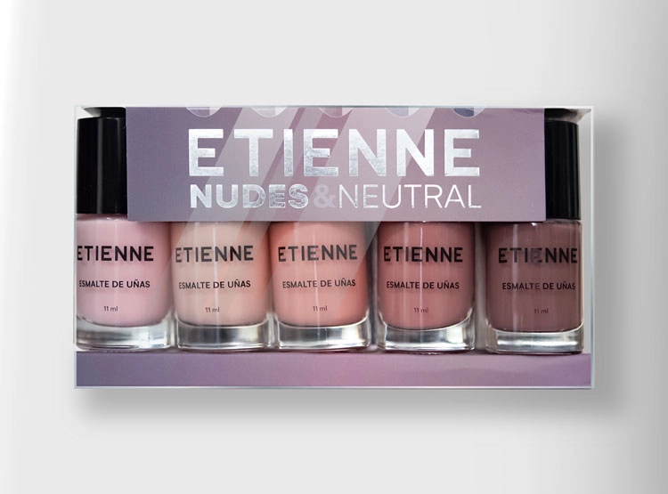 SET 5 ESMALTES DE UÑAS ETIENNE NUDES NEUTRAL 11 ML - 1
