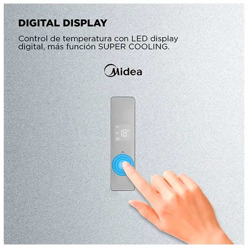REFRIGERADOR BOTTOM FREEZER MIDEA MDRB489MTE50 330L NO FROST PLATA - 8