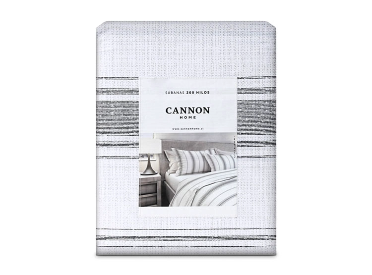 JUEGO DE SÁBANAS CANNON DIAGONALS 1.5 PLAZAS 200 HILOS BLANCO ESTAMPADO - 4