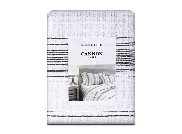 JUEGO DE SÁBANAS CANNON DIAGONALS 2 PLAZAS 200 HILOS BLANCO ESTAMPADO - 4
