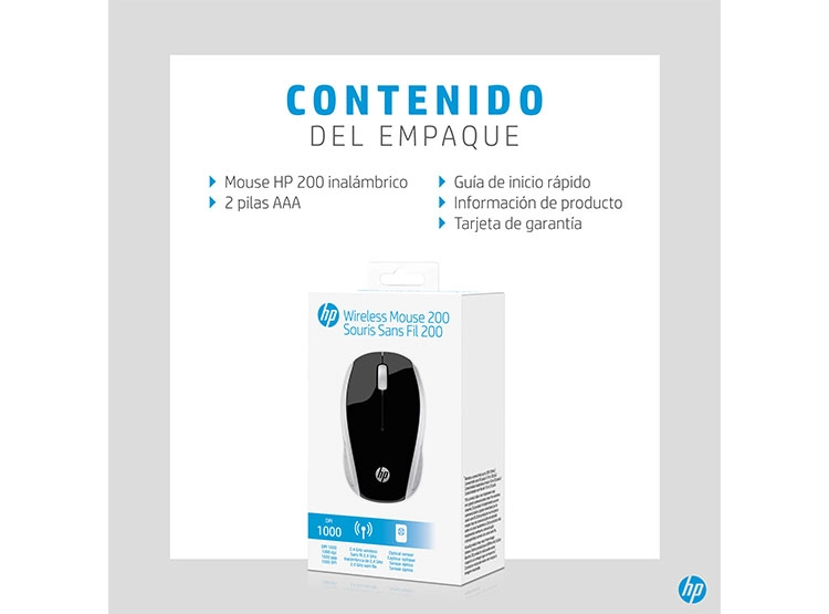 MOUSE HP 200 SILVER WIRELESS - 6