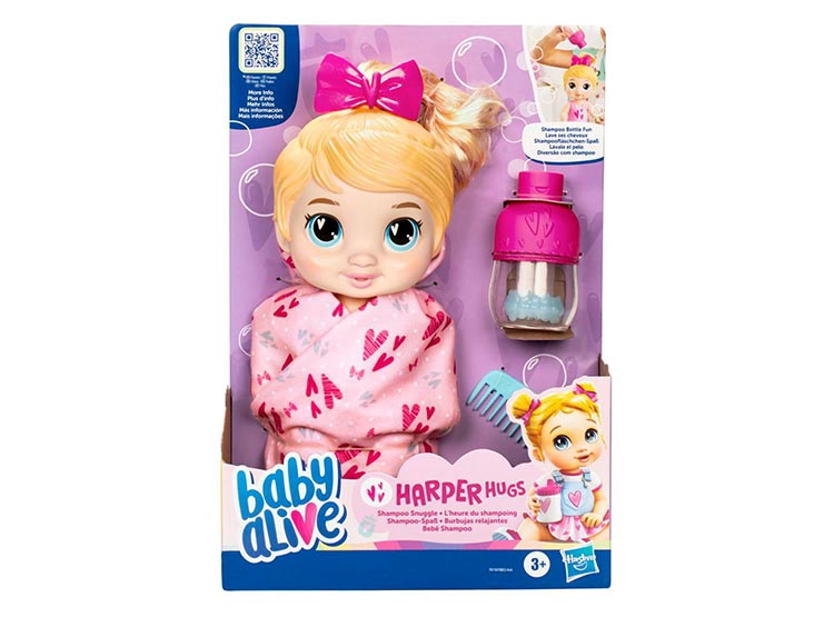 MUÑECA BABY ALIVE BURBUJAS RELAJANTES HARPER HUGS CABELLO RUBIO - 15