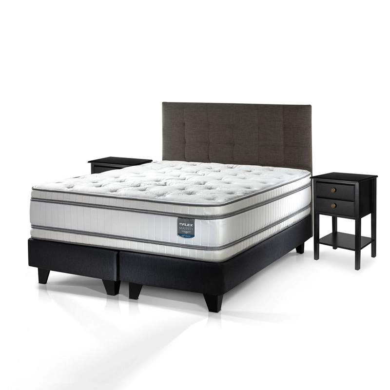JUEGO DE DORMITORIO FLEX CAMA EUROPEA MAJESTY KING + RESPALDO DESIGN GRAFITO + VELADORES ROVER - 2