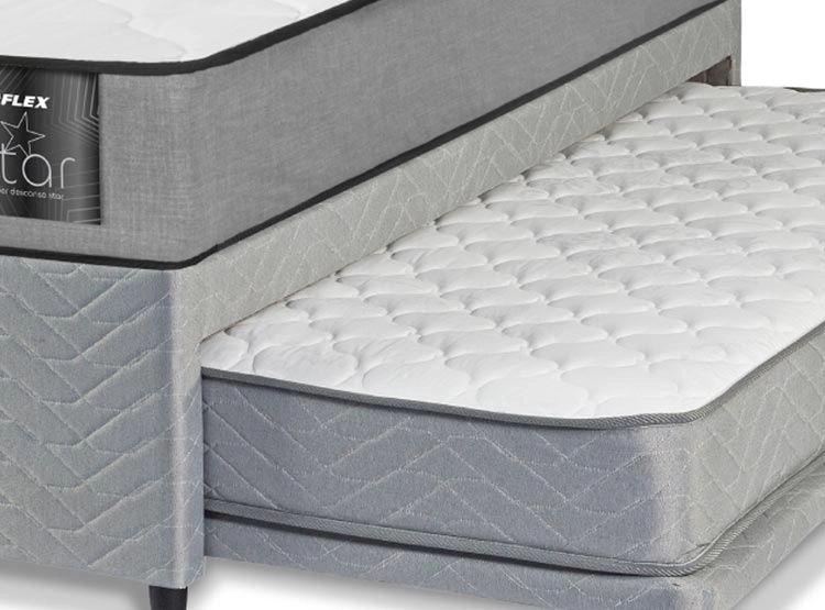 JUEGO DE DORMITORIO FLEX CAMA DIVAN STAR 1 PLAZA GRIS + RESPALDO ROYAL + VELADOR ROCK - 3