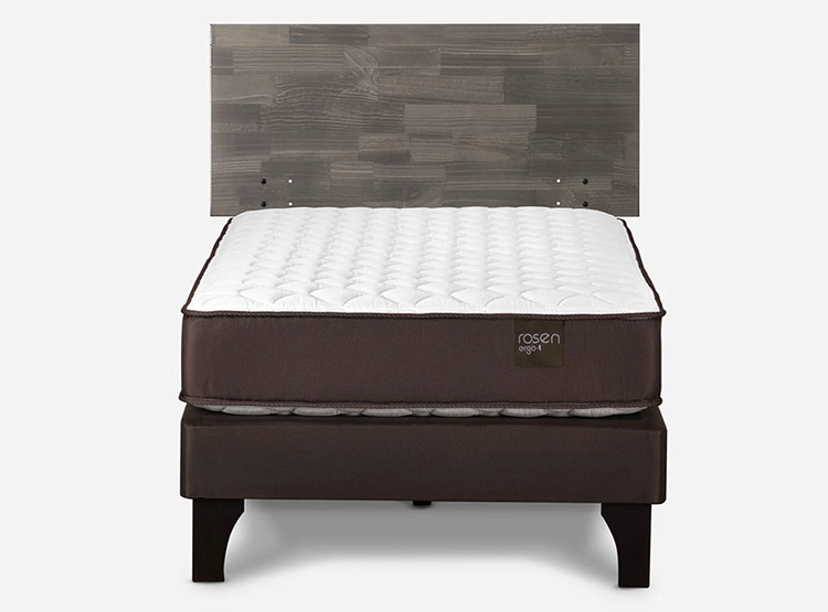 JUEGO DE DORMITORIO ROSEN CAMA EUROPEA ERGO T NEW 1 PLAZA CAFÉ + RESPALDO TABOR GRAFITO - 1
