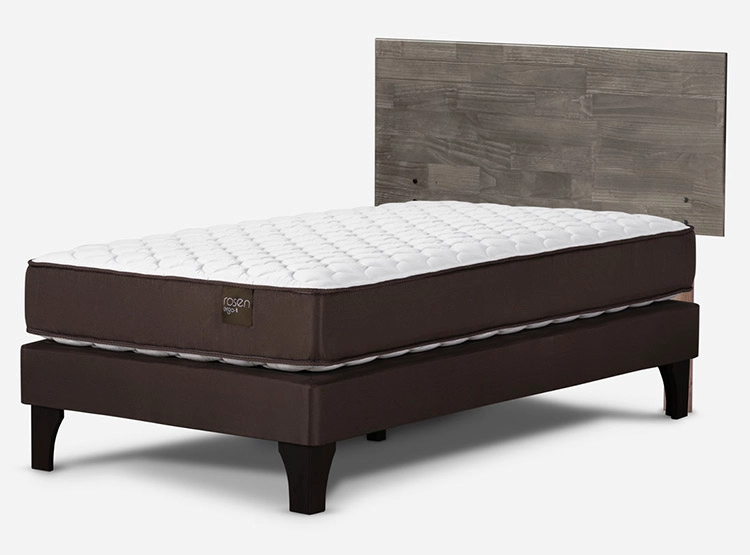 JUEGO DE DORMITORIO ROSEN CAMA EUROPEA ERGO T NEW 1 PLAZA CAFÉ + RESPALDO TABOR GRAFITO - 2