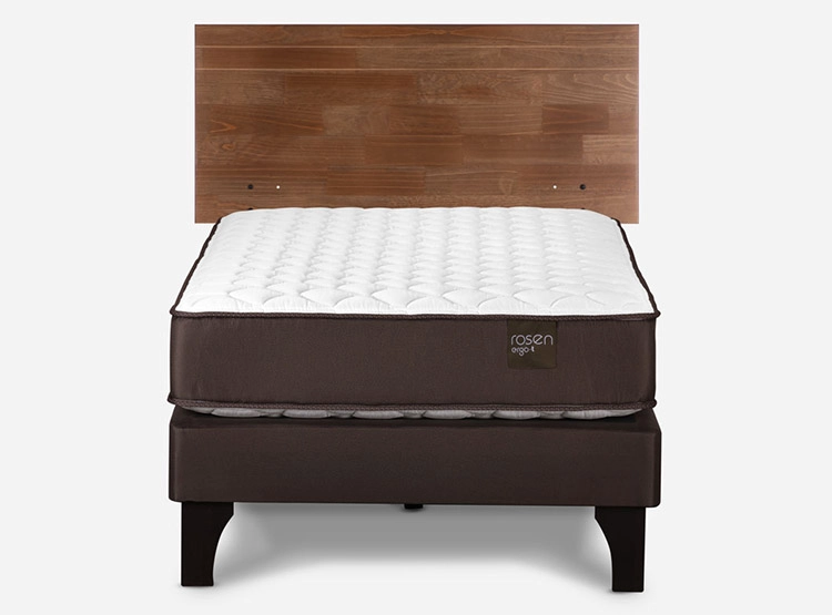 JUEGO DE DORMITORIO ROSEN CAMA EUROPEA ERGO T NEW 1 PLAZA CAFÉ + RESPALDO TABOR - 1