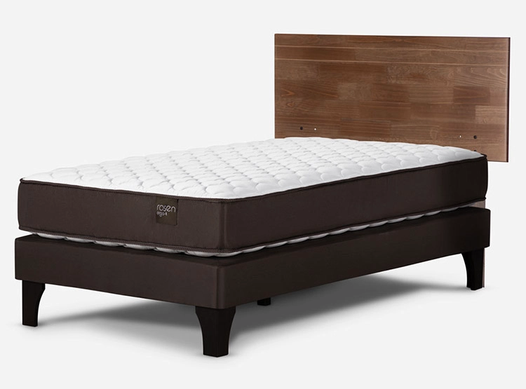 JUEGO DE DORMITORIO ROSEN CAMA EUROPEA ERGO T NEW 1 PLAZA CAFÉ + RESPALDO TABOR - 2