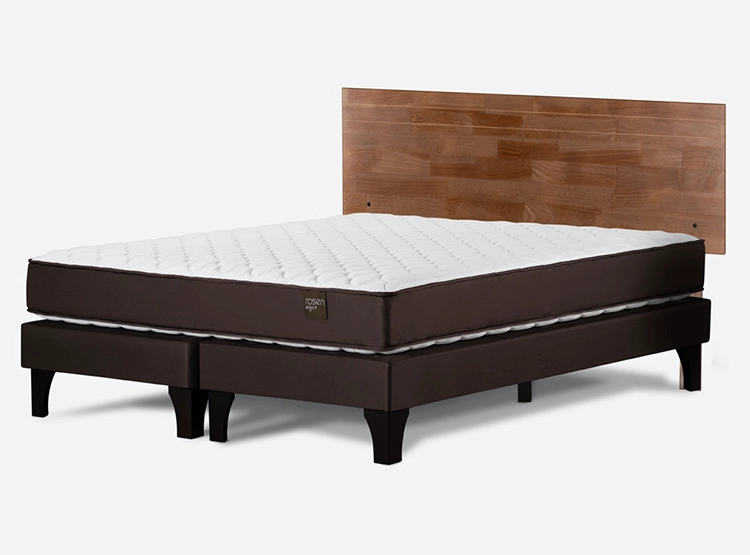JUEGO DE DORMITORIO ROSEN CAMA EUROPEA ERGO T NEW BD 2 PLAZAS CAFÉ + RESPALDO TABOR - 2