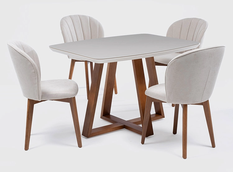 JUEGO DE COMEDOR DECOCASA BENNET ALBA SP 4 SILLAS BLANCO - 1