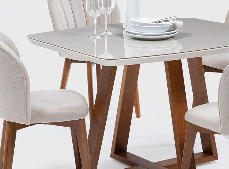 JUEGO DE COMEDOR DECOCASA BENNET ALBA SP 4 SILLAS BLANCO - 7