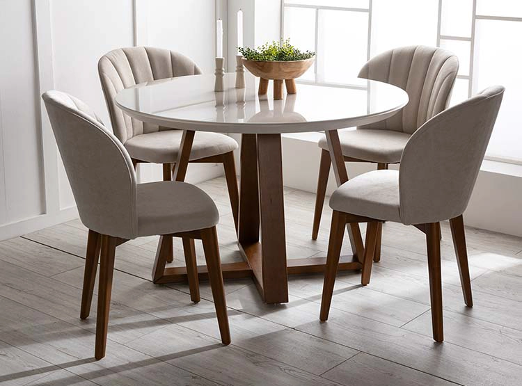 JUEGO DE COMEDOR DECOCASA BENNET ALBA 4 SILLAS BLANCO - 8