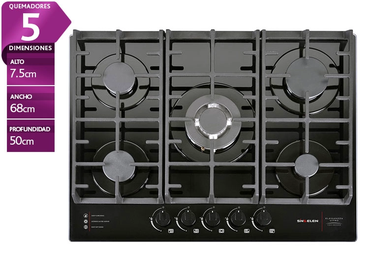 ENCIMERA GAS LICUADO SINDELEN 5 PLATOS CEG-4800NG - 1