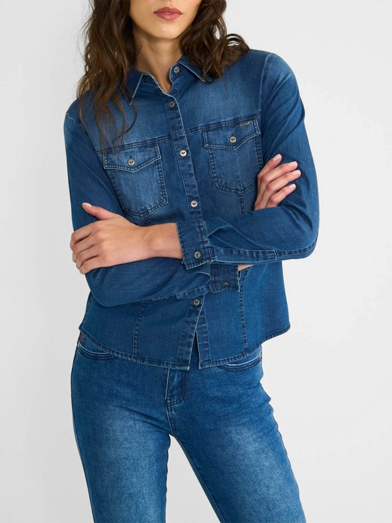 BLUSA MUJER ELLUS MANGA LARGA ALGODÓN - 1