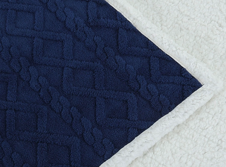FRAZADA ANDES JACQUARD 2 PLAZAS 210 X 210 CM SHERPA AZUL - 2