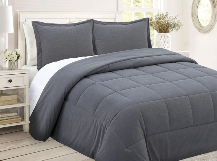 PLUMÓN ANDES CORDUROY 2 PLAZAS GRIS SHERPA - 1