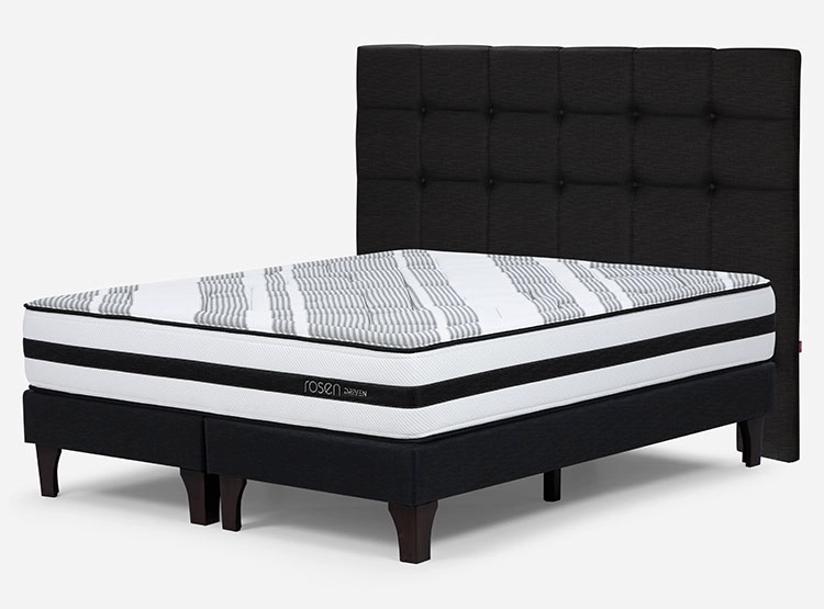 JUEGO DE DORMITORIO ROSEN CAMA EUROPEA DRIVEN SÚPER KING GRAFITO + RESPALDO ISSEY - 2
