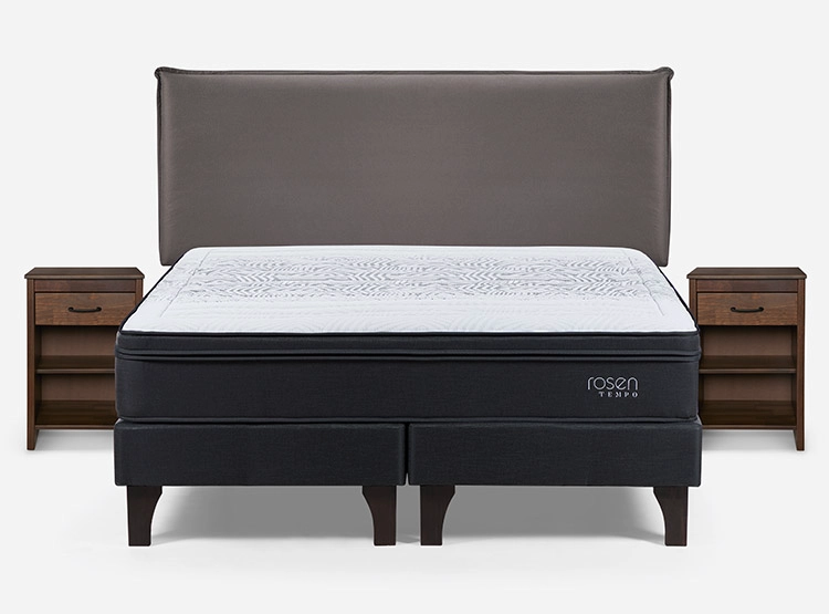 JUEGO DE DORMITORIO ROSEN CAMA EUROPEA TEMPO KING GRAFITO + SET MAURICE CHOCOLATE - 1