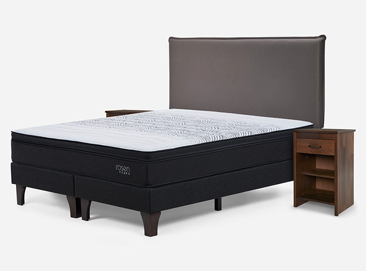 JUEGO DE DORMITORIO ROSEN CAMA EUROPEA TEMPO KING GRAFITO + SET MAURICE CHOCOLATE - 2
