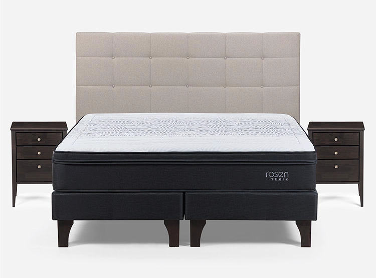 JUEGO DE DORMITORIO ROSEN CAMA EUROPEA TEMPO SÚPER KING GRAFITO + SET ISSEY NIEBLA - 1