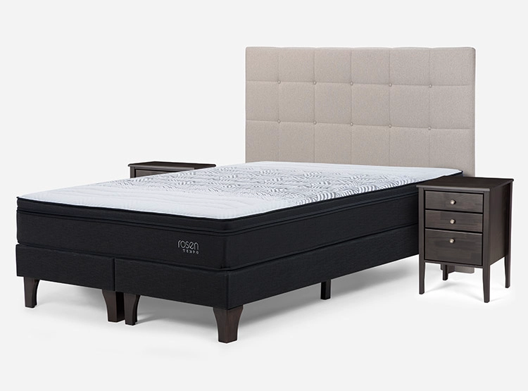 JUEGO DE DORMITORIO ROSEN CAMA EUROPEA TEMPO SÚPER KING GRAFITO + SET ISSEY NIEBLA - 2